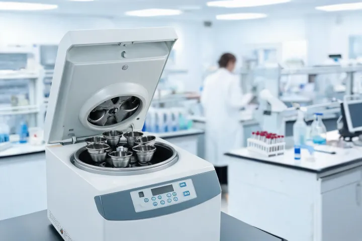 Refrigerated centrifuge in hospital core lab